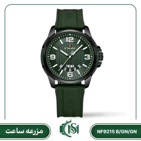 naviforce men watch NF9215 B_GN_GN ساعت مچی مردانه نیوی فورس مدل NF9215 B/GN/GN