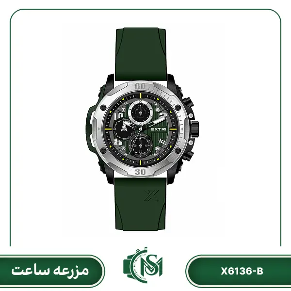 Extri men watch model X6136-B ساعت مچی مردانه اکستری مدل X6136-B