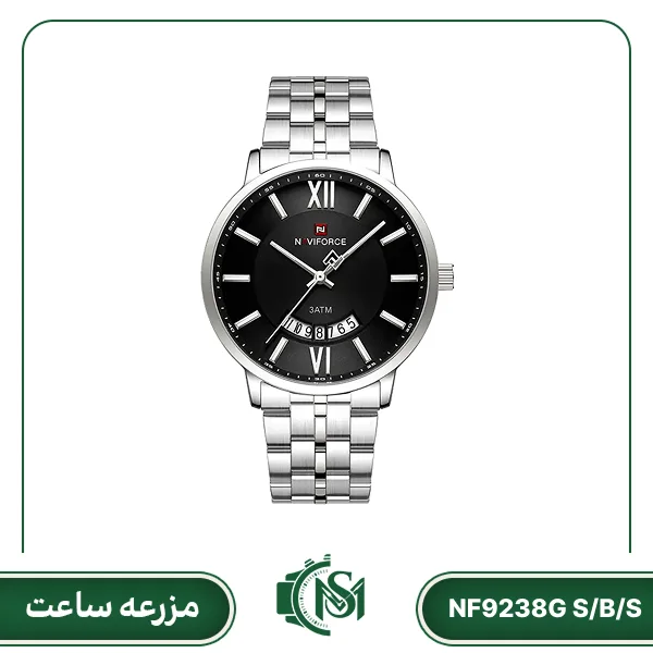 naviforce men watch model NF9238G S-B-S ساعت مچی مردانه نیوی فورس مدل NF9238G S/B/S