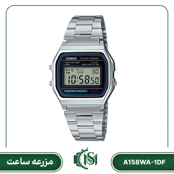 casio men watch model A158WA-1DF ساعت مچی دیجیتال کاسیو مدل A158WA-1DF